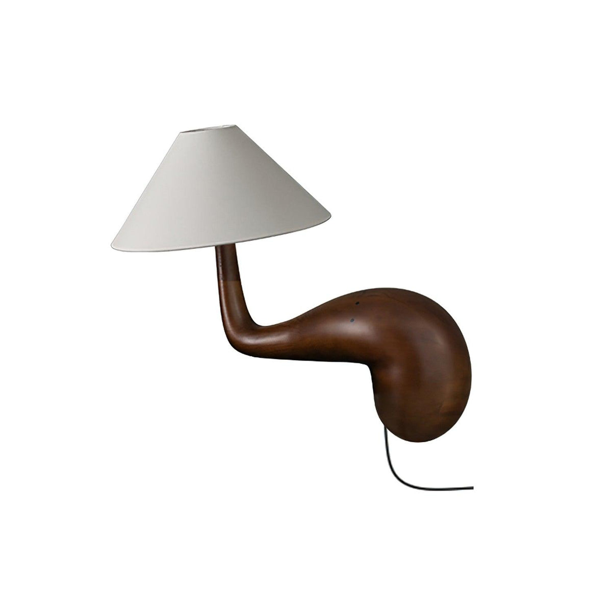 Elegantní dřevěná stolní lampa Aspire — kabel 59", bílé stínidlo, stmívatelná