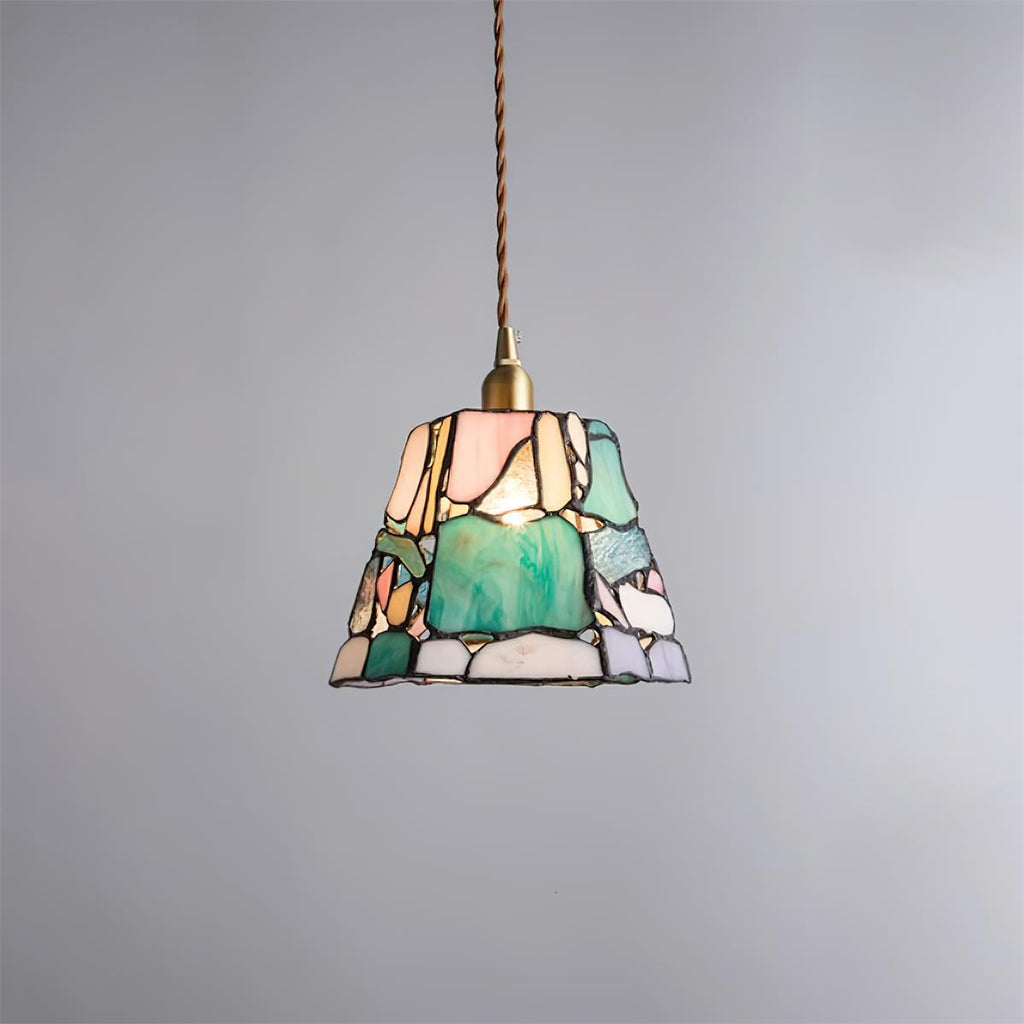 Lámpara colgante de techo de vidrio emplomado Mavine Classic — diseño Tiffany