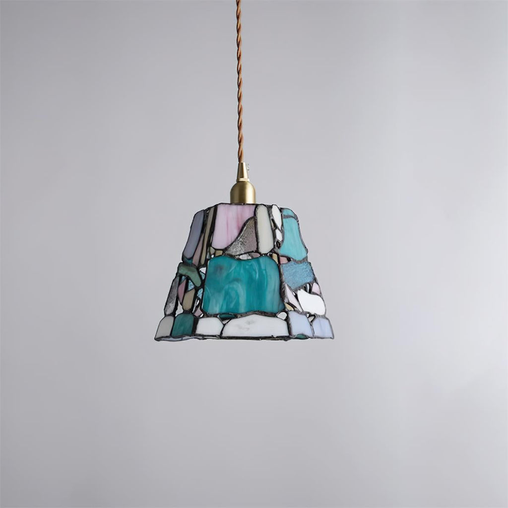 Lámpara colgante de techo de vidrio emplomado Mavine Classic — diseño Tiffany