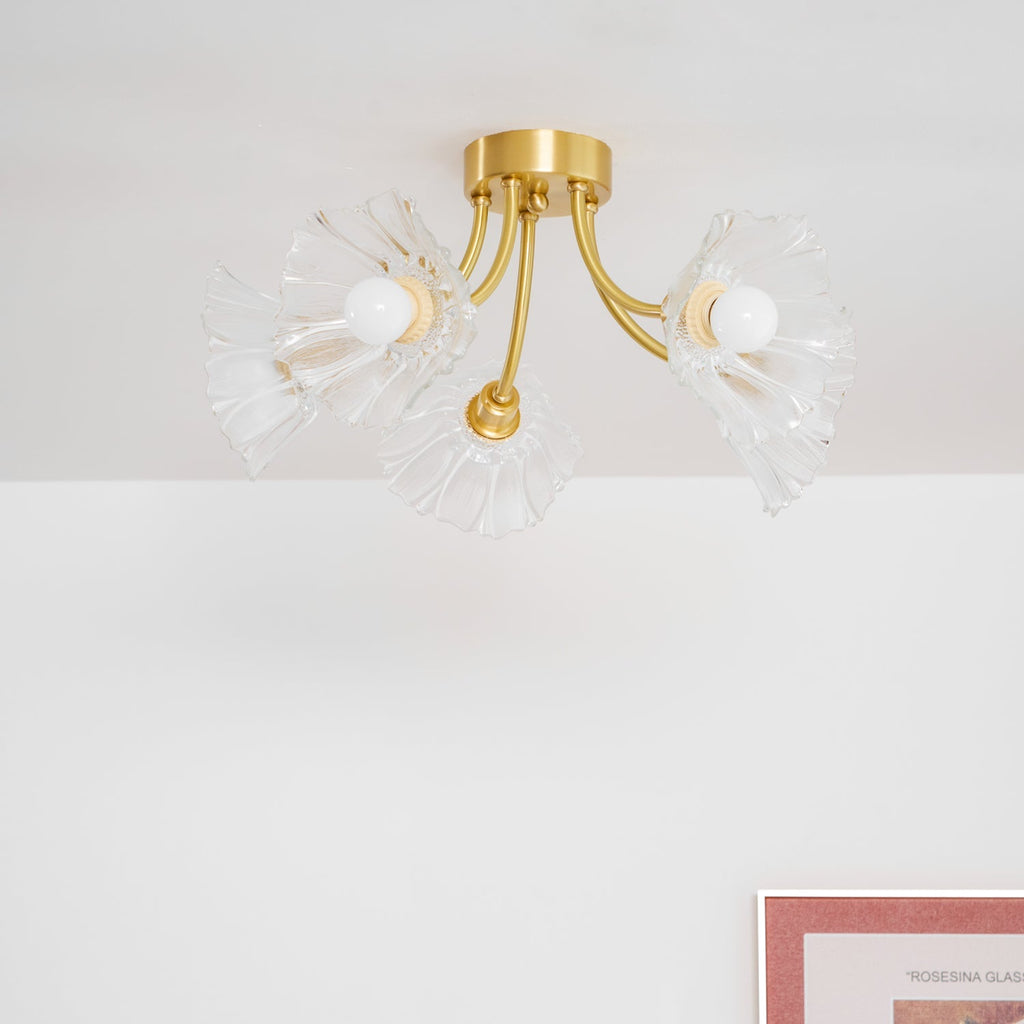 Lampada da soffitto Kalin in vetro a forma di fiore — Design contemporaneo