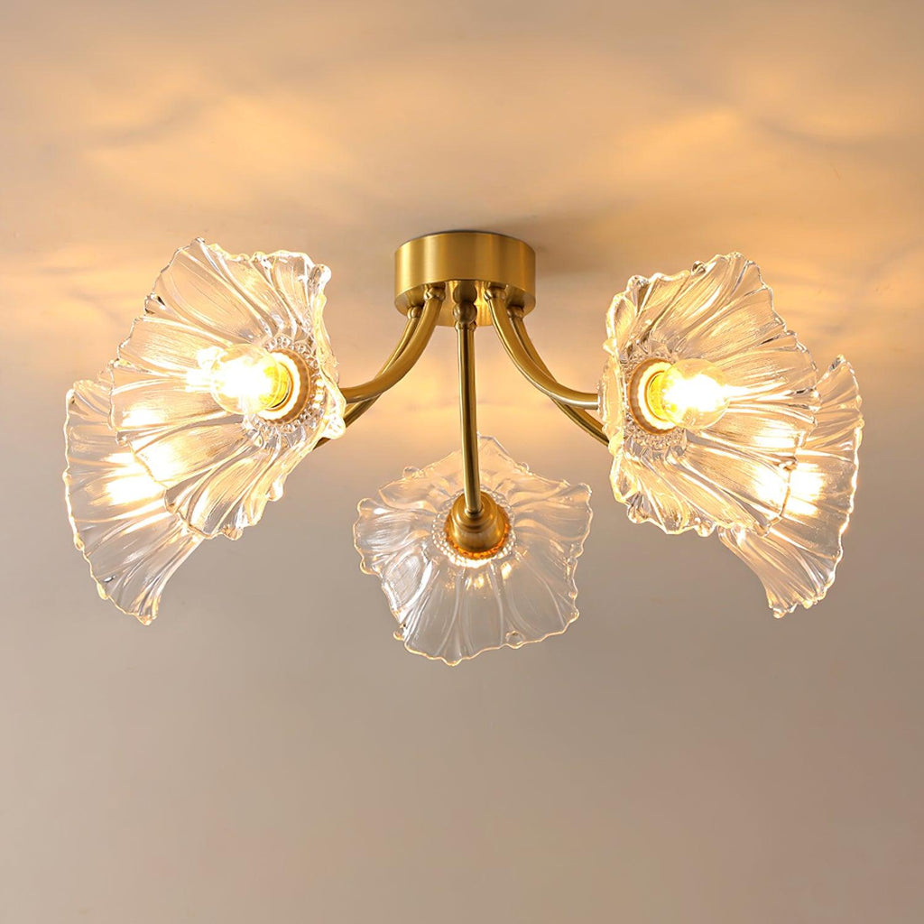 Solara Blumen-Glasblüten-Deckenleuchte — Schickes, elegantes Design