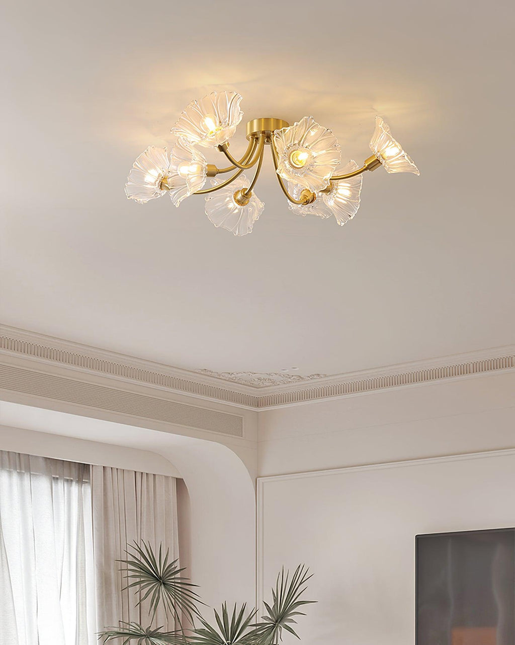 Lampada da soffitto Kalin in vetro a forma di fiore — Design contemporaneo