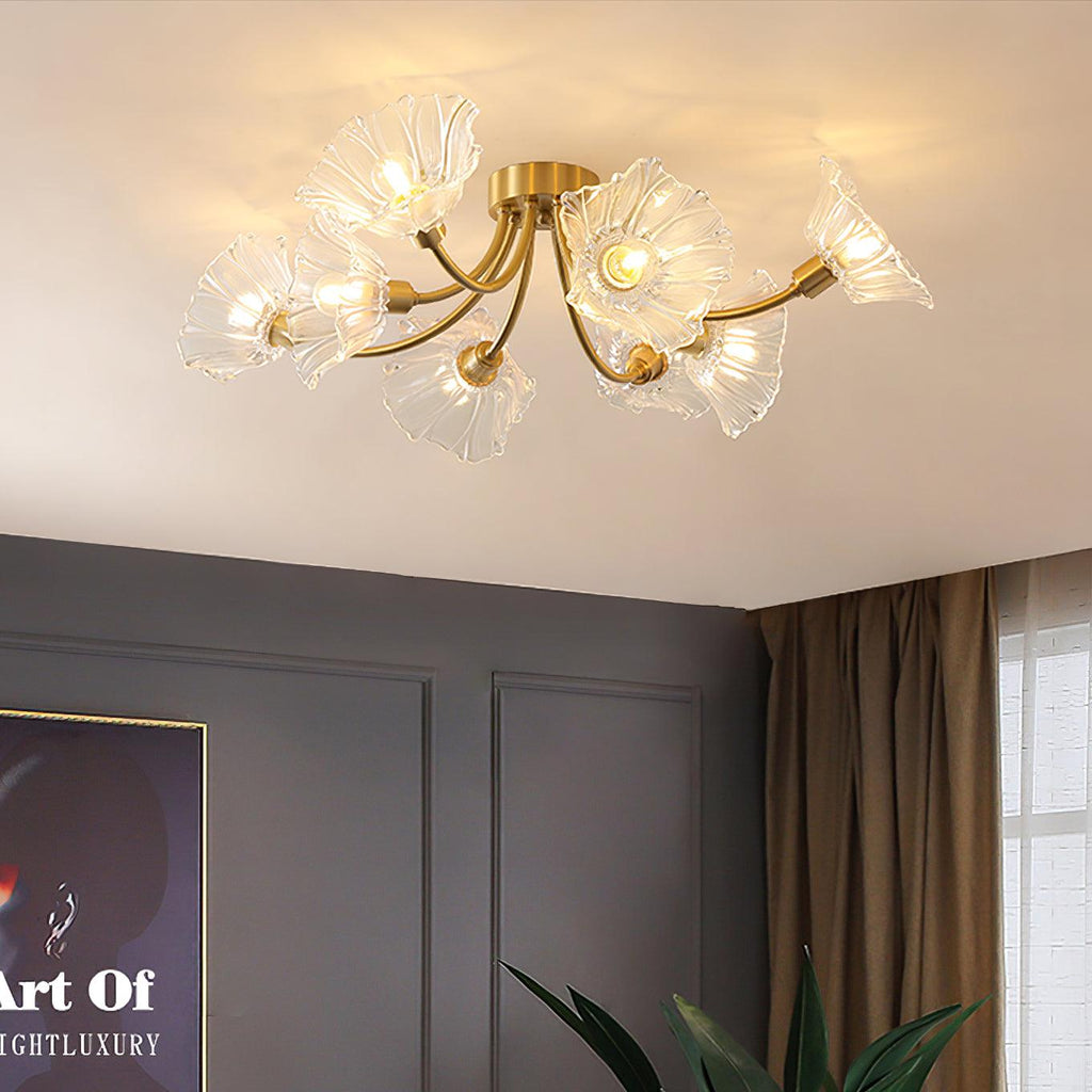 Lampada da soffitto Kalin in vetro a forma di fiore — Design contemporaneo