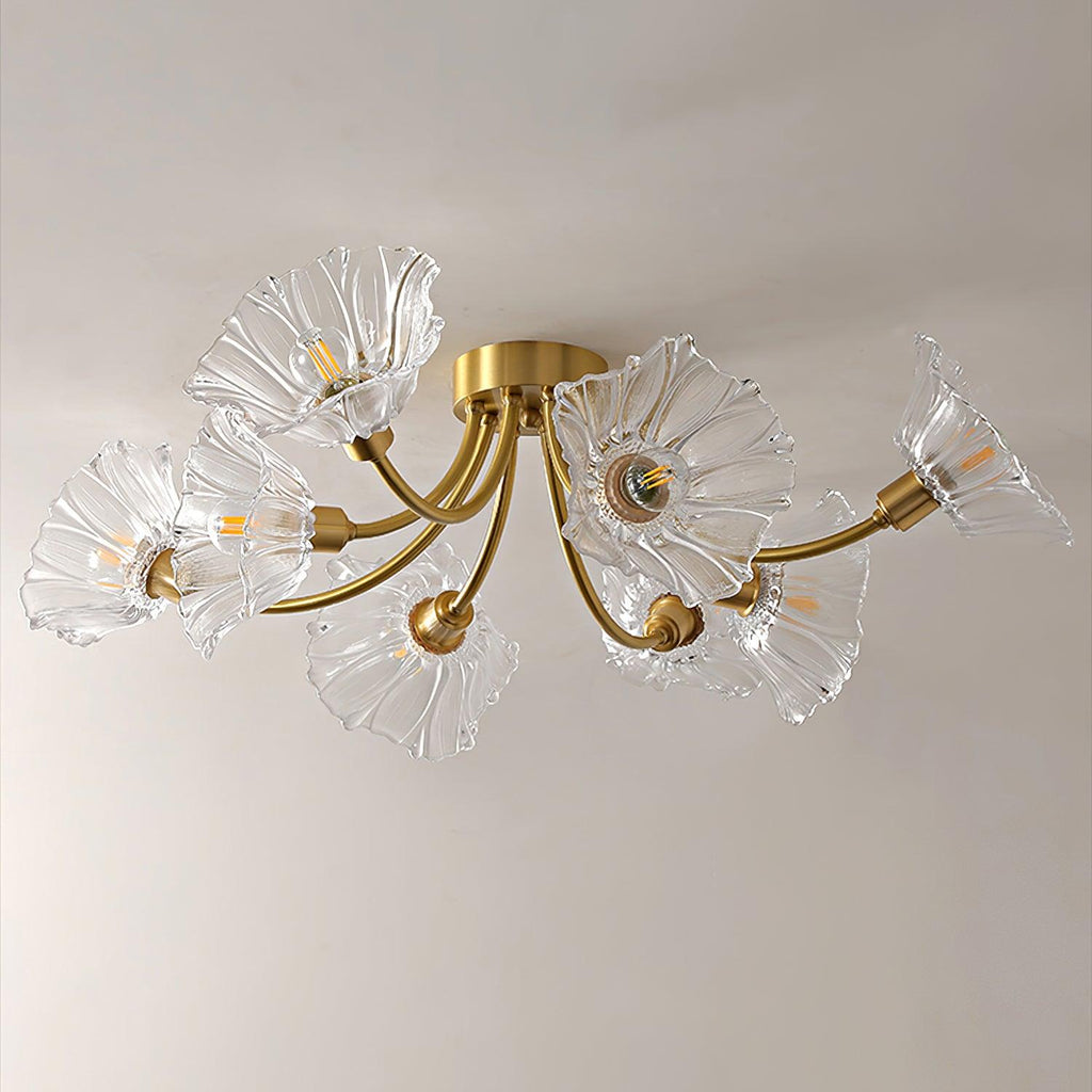 Lampada da soffitto Kalin in vetro a forma di fiore — Design contemporaneo