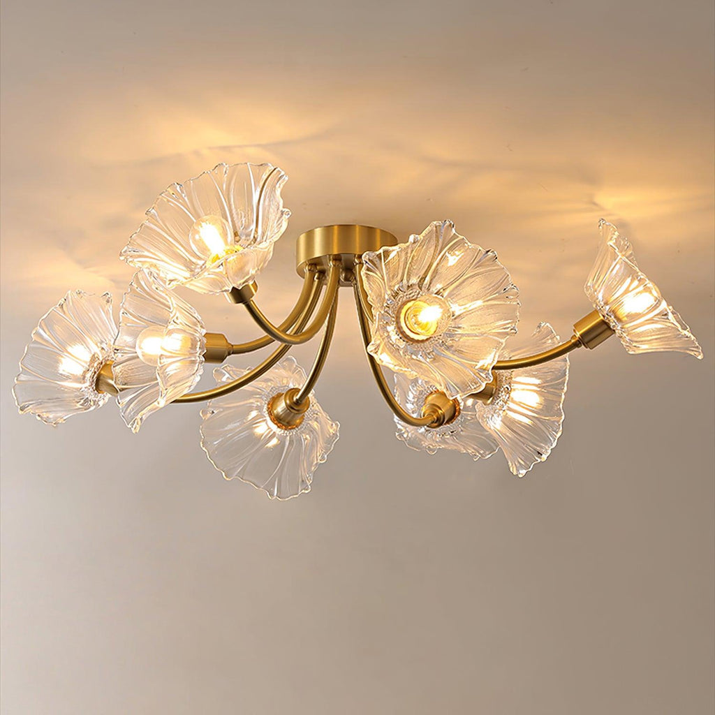 Solara Blumen-Glasblüten-Deckenleuchte — Schickes, elegantes Design