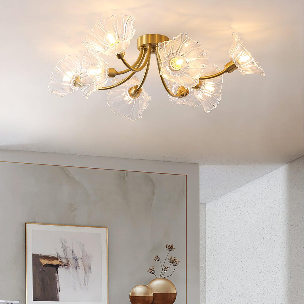 Lampada da soffitto Kalin in vetro a forma di fiore — Design contemporaneo