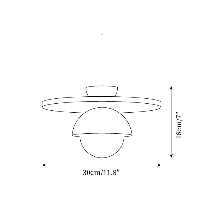 Suspension Ritta en verre et travertin, diamètre de 30cm