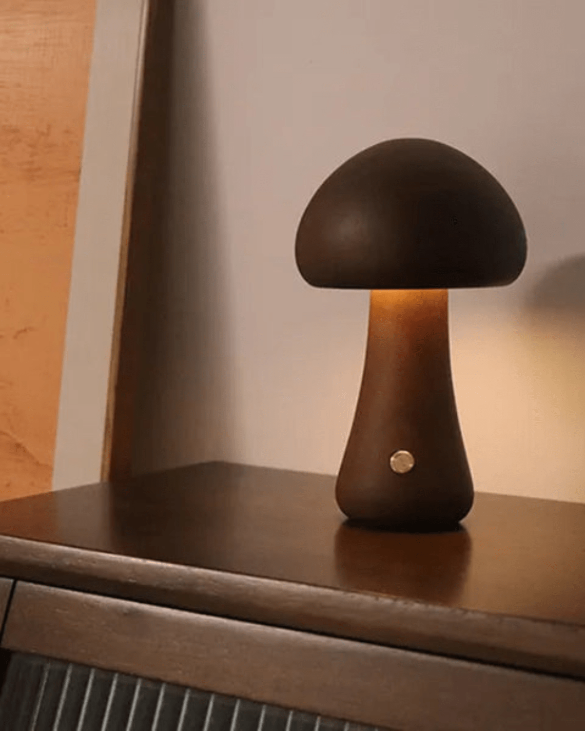 LioraFungi Table Lamp In Sustainable Wood With Warm Glow