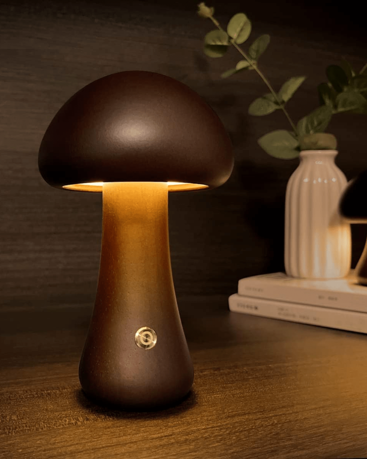 LioraFungi Table Lamp In Sustainable Wood With Warm Glow