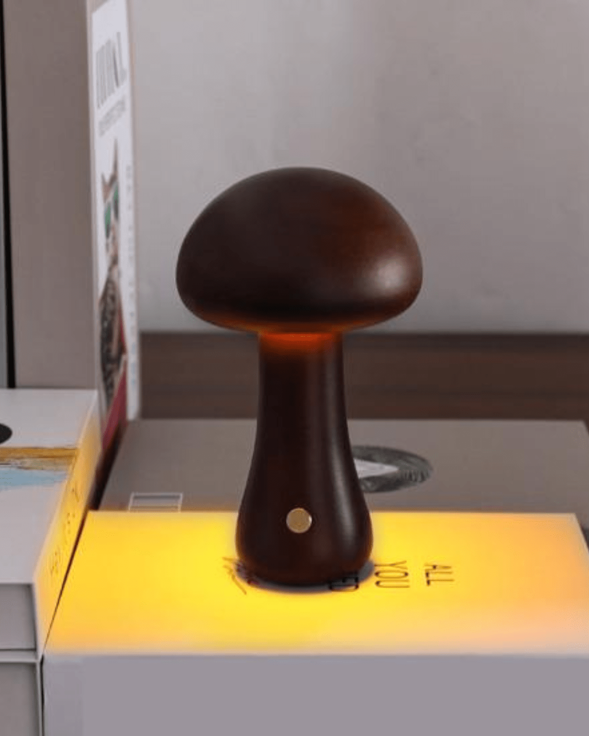 LioraFungi Table Lamp In Sustainable Wood With Warm Glow
