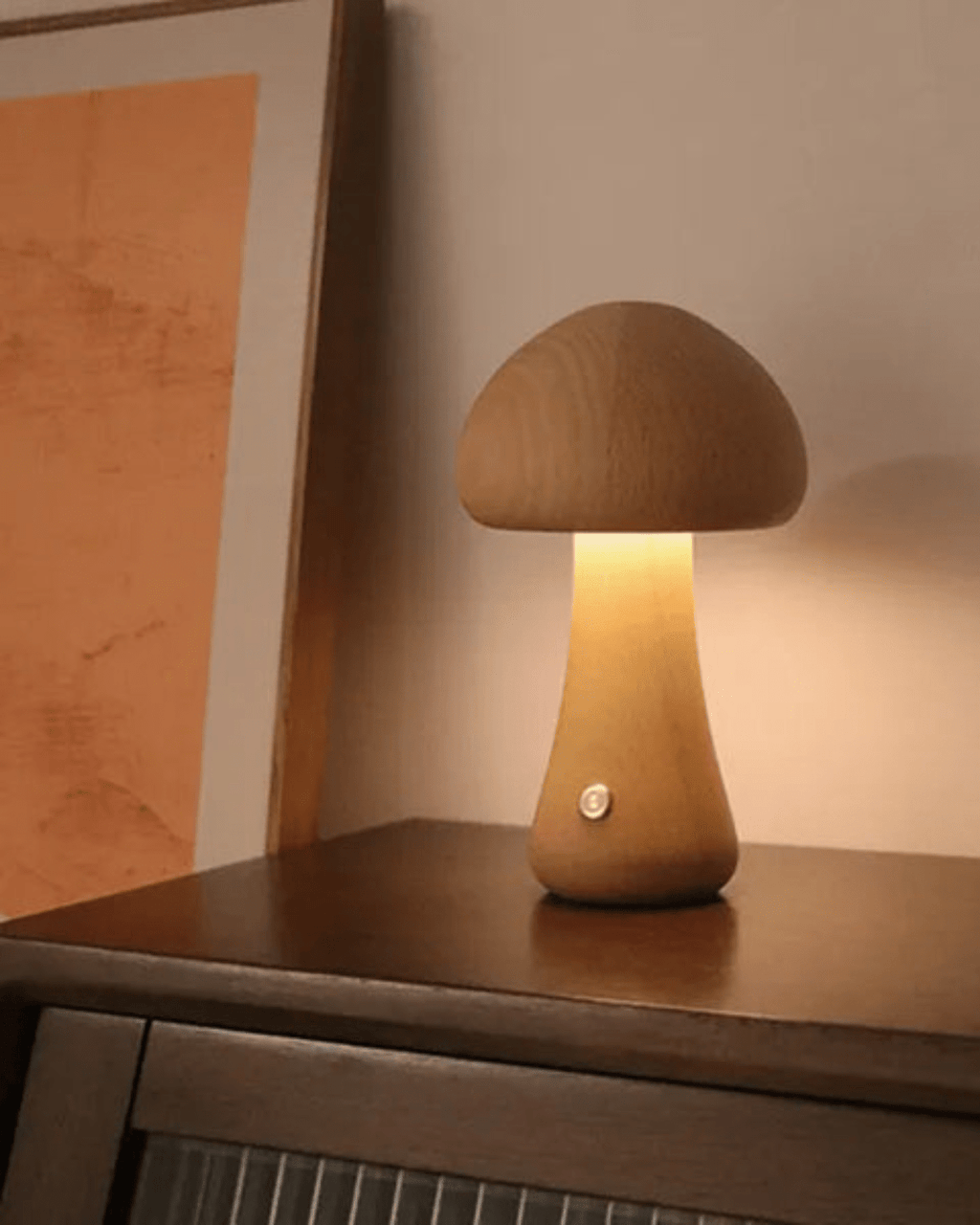 LioraFungi Table Lamp In Sustainable Wood With Warm Glow