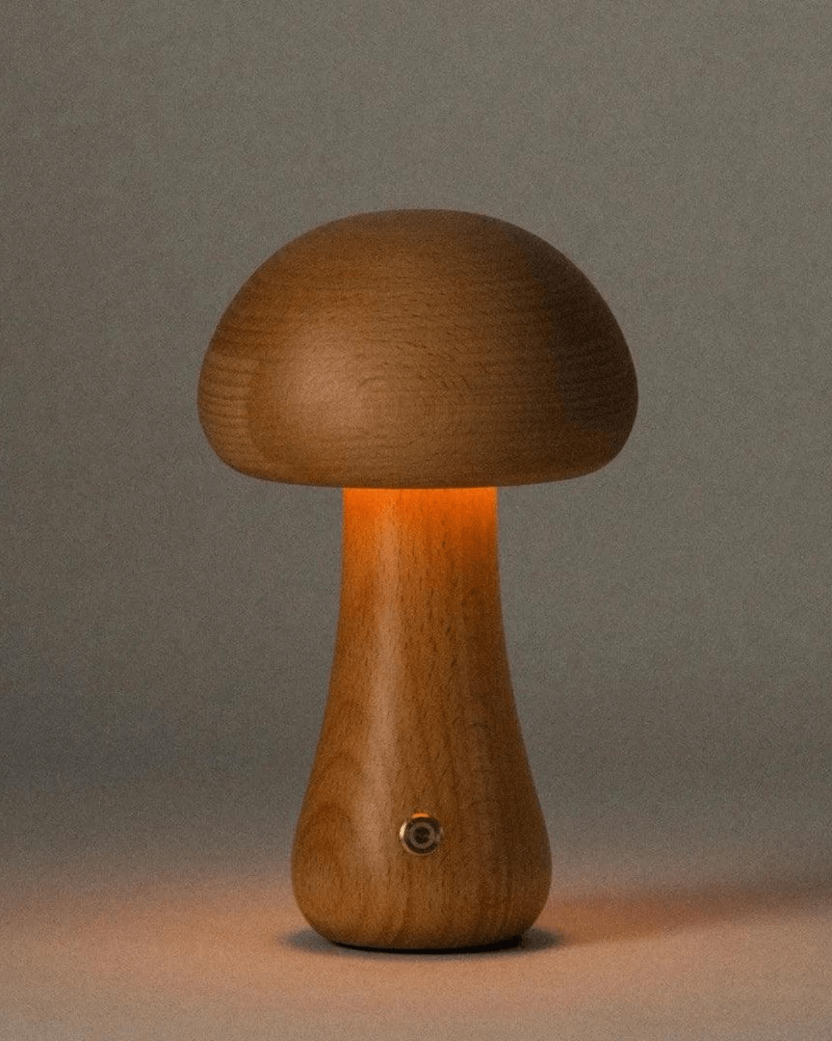 LioraFungi Table Lamp In Sustainable Wood With Warm Glow