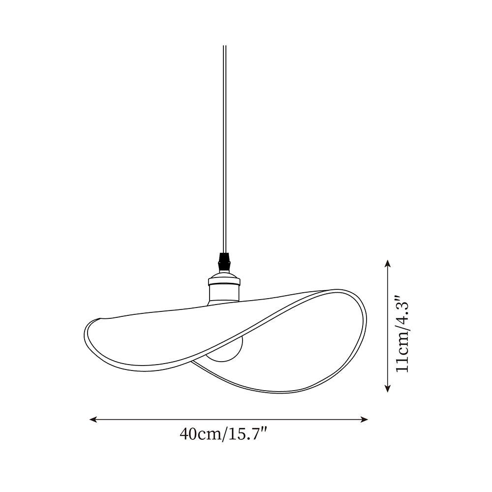 Lampada a sospensione in tessuto di lino - base in legno