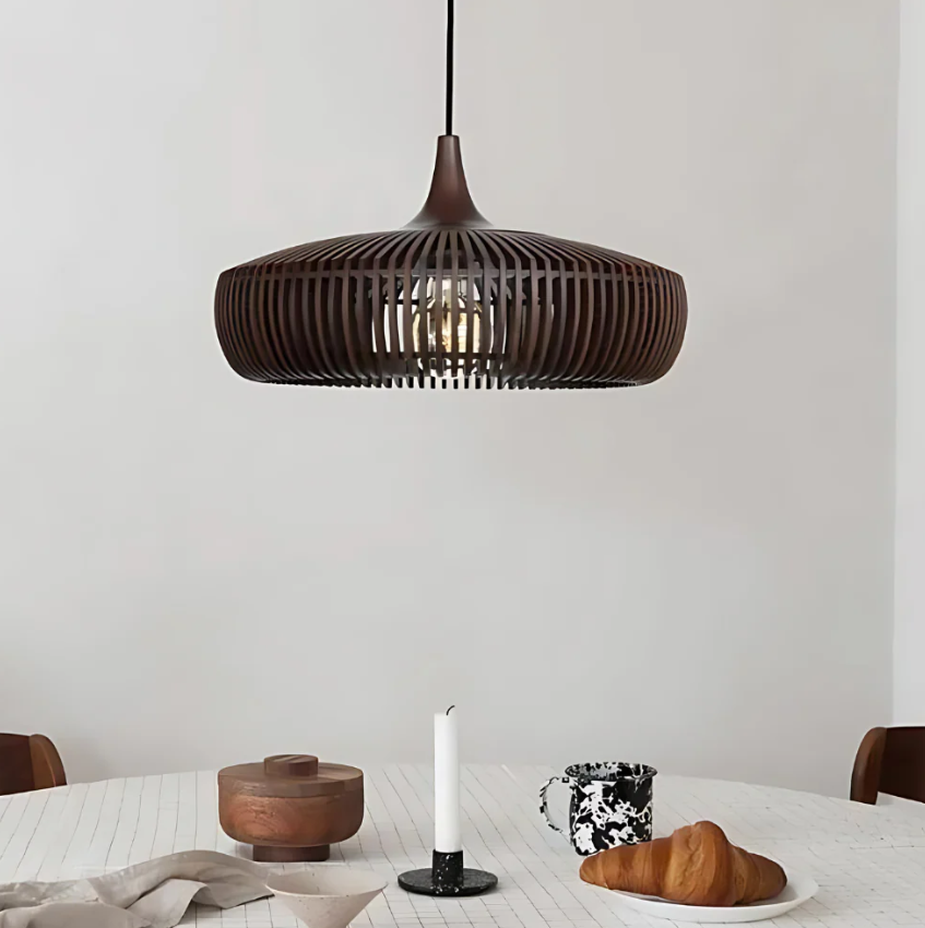 Hinori mennyezeti függeszték Japandi tömörfa fény