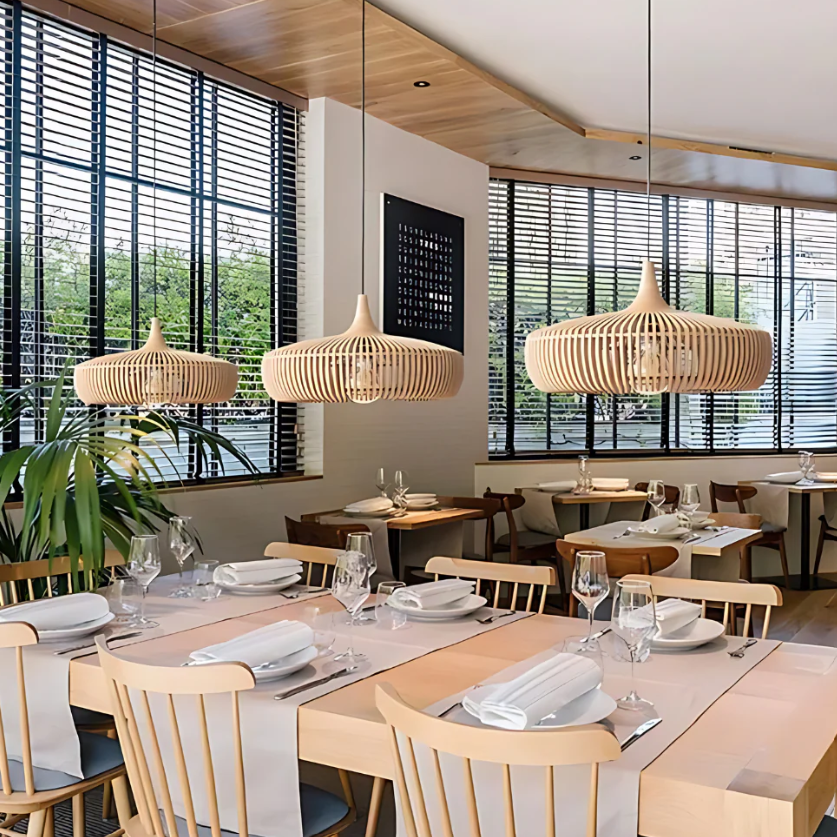 Hinori takpendel Japandi massivträ glöd