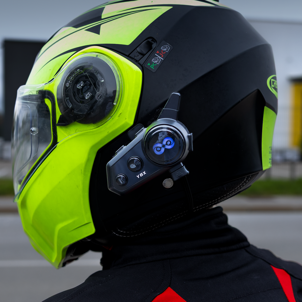 Motorcycle Helmet Intercom – 8-Rider Mesh, Bluetooth 5.1, IPX6 Waterproof