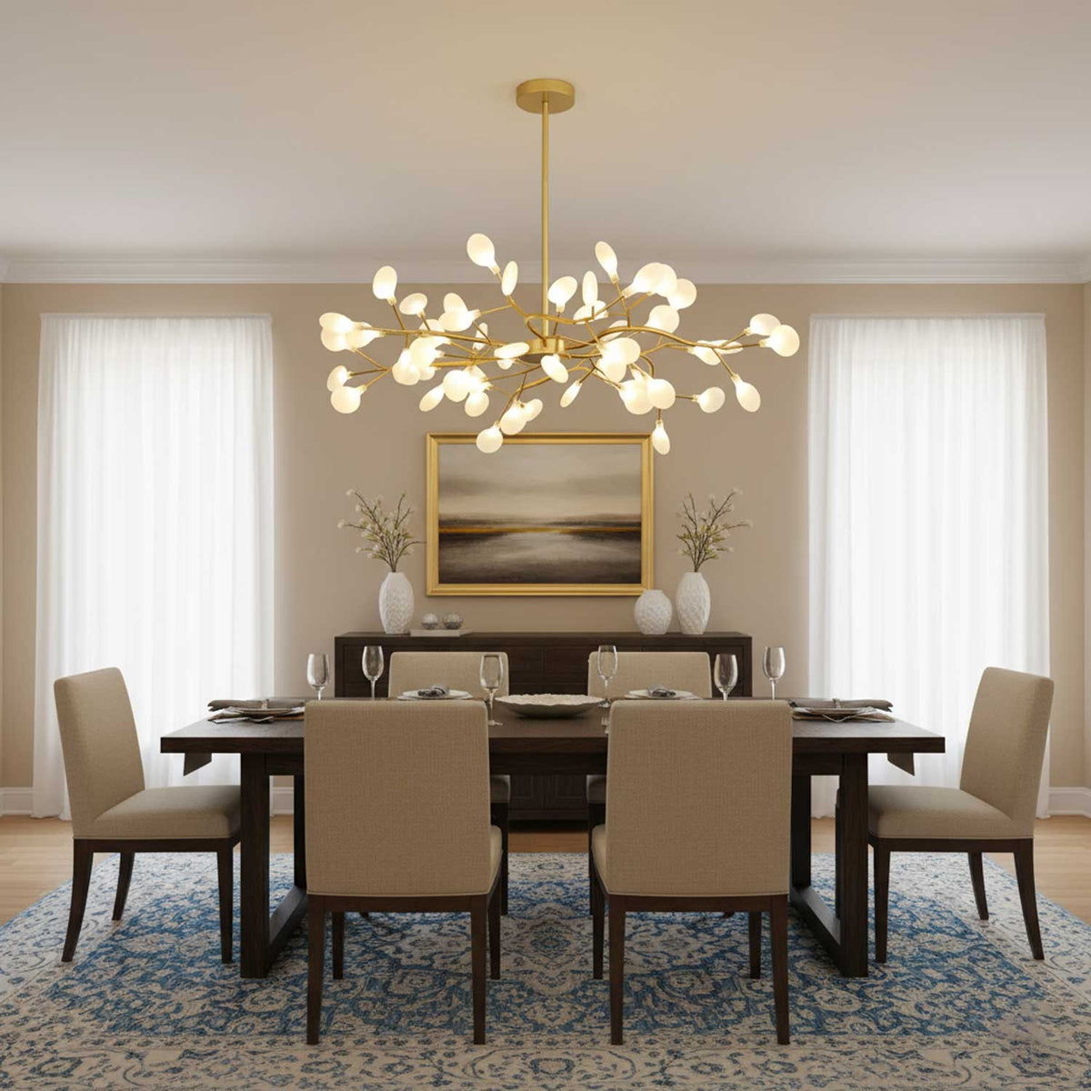 Firefly Sputnik-lysekrone – moderne LED-taklampe, lett og med intrikat form