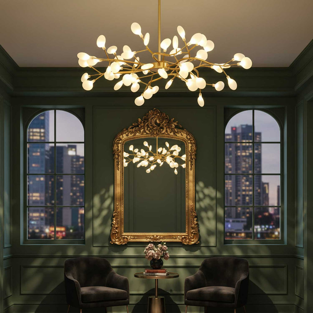 Firefly Sputnik-lysekrone – moderne LED-taklampe, lett og med intrikat form