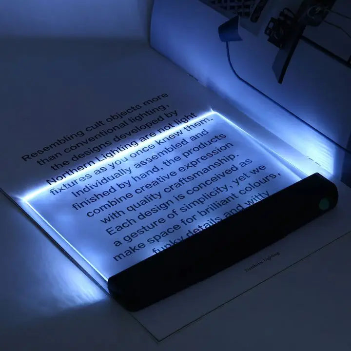 Lampada da lettura a pannello piatto LED NovaGlow con luce notturna e 2 livelli di luminosità
