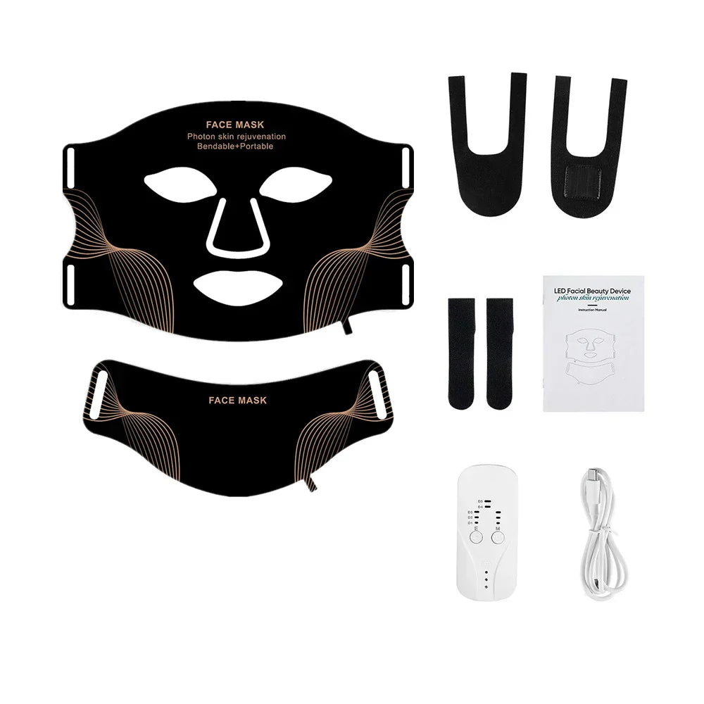 7-farvet LED ansigtsmaske