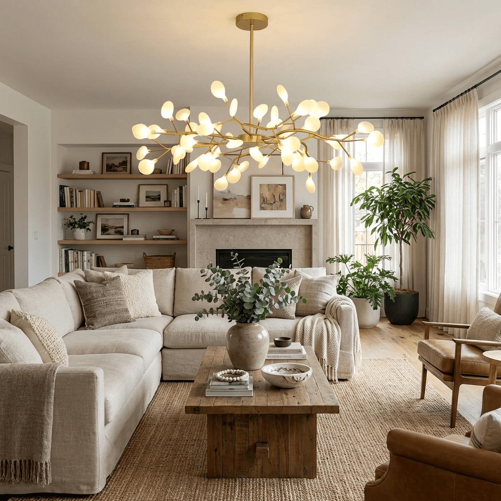 Firefly Sputnik-lysekrone – moderne LED-taklampe, lett og med intrikat form