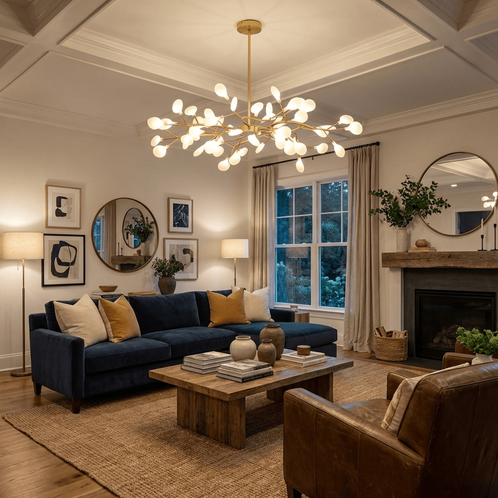Firefly Sputnik-lysekrone – moderne LED-taklampe, lett og med intrikat form
