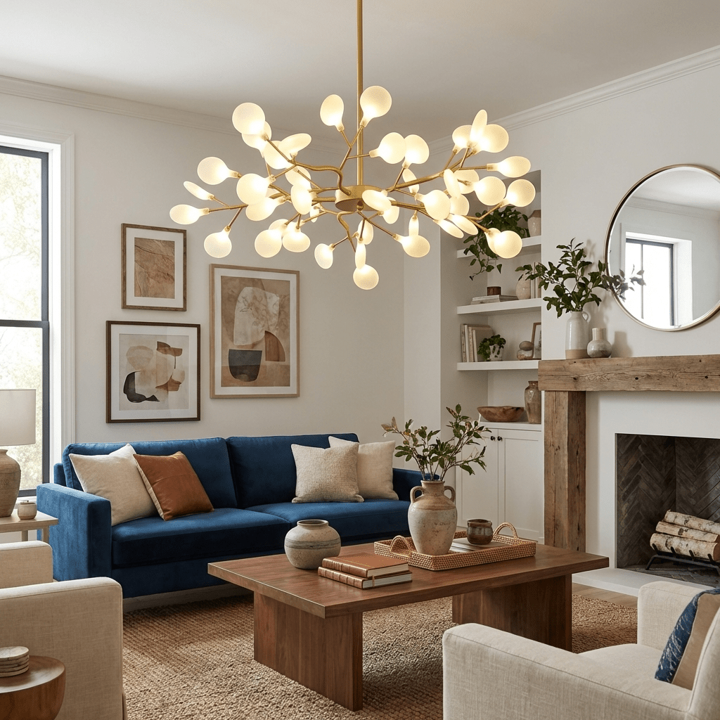 Firefly Sputnik-lysekrone – moderne LED-taklampe, lett og med intrikat form