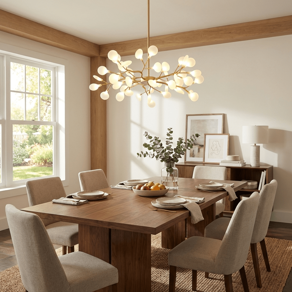 Firefly Sputnik-lysekrone – moderne LED-taklampe, lett og med intrikat form