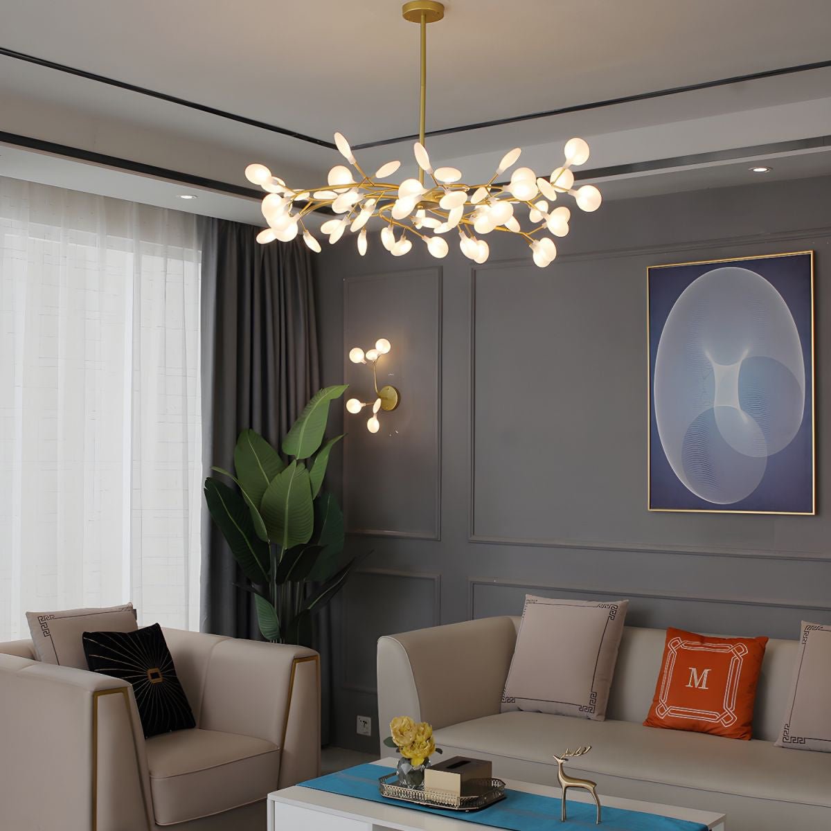 Lampadario a ramo Lustra LED Firefly — Design con 30 luci
