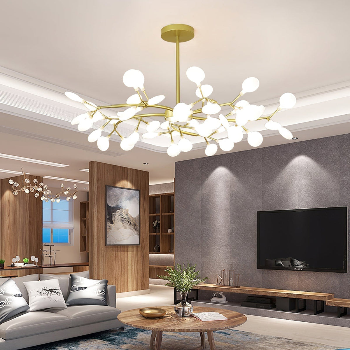 Lampadario a ramo Lustra LED Firefly — Design con 30 luci