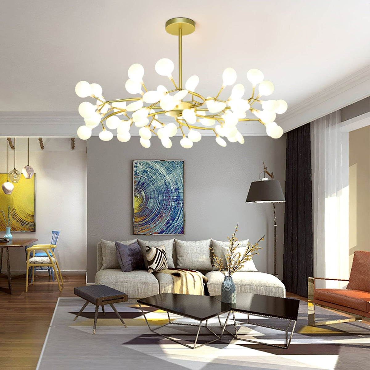 Lampadario a ramo Lustra LED Firefly — Design con 30 luci