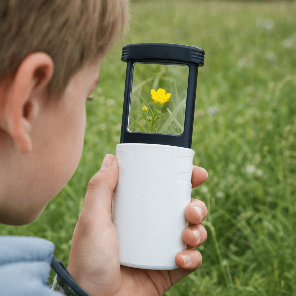 Skládací kapesní lupa Nova Lume 4× s LED osvětlením pro čtenáře a kutily