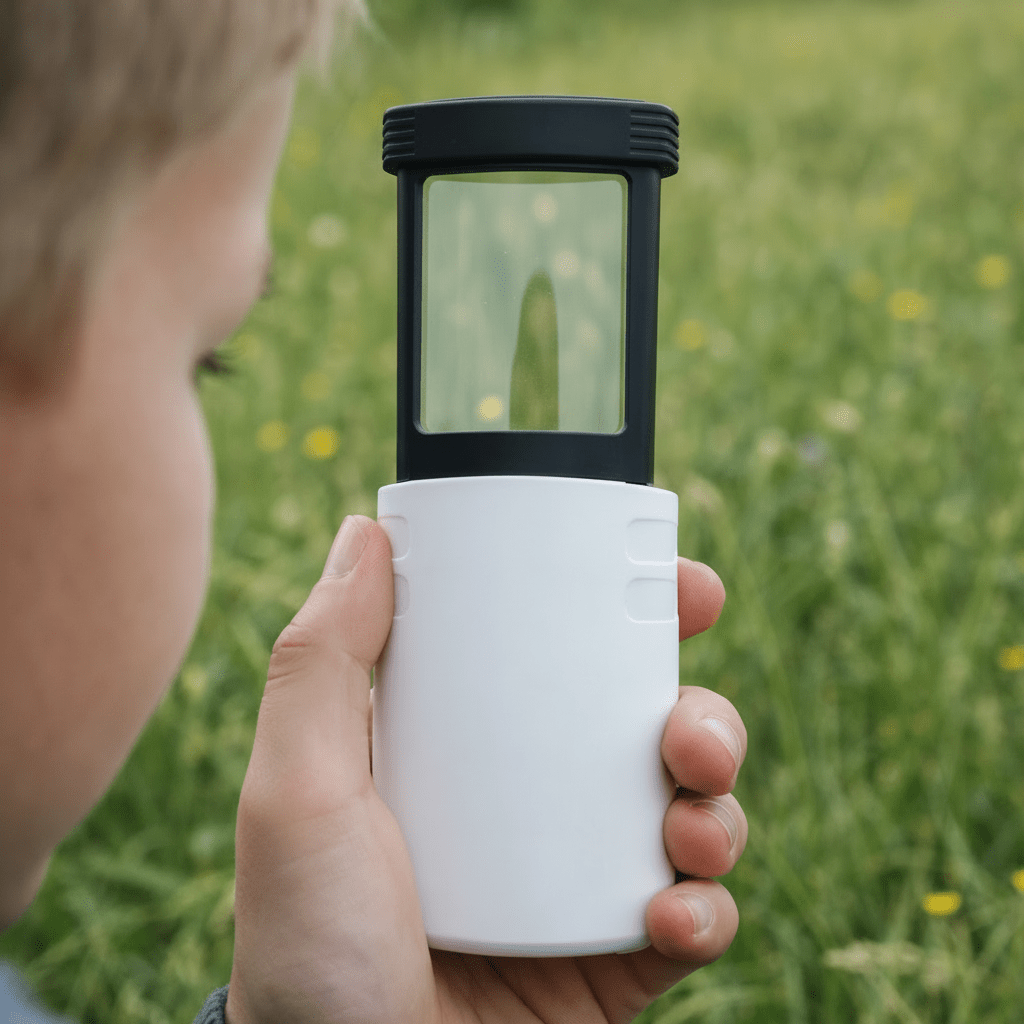 Skládací kapesní lupa Nova Lume 4× s LED osvětlením pro čtenáře a kutily