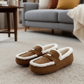 CosyToe Classic Women's Suede Loafers With Round Toe Shape And Wool Lining