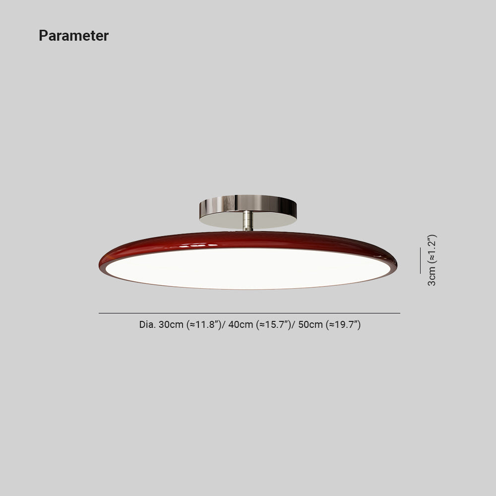 Valentina Vintage Flush Mount LED Ceiling Light — Red/White/Green, Metal