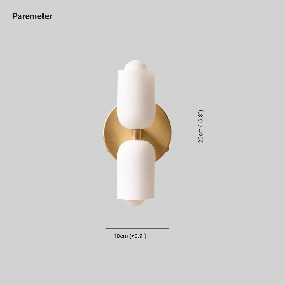 Applique LED moderna Valentina — luce calda cablata, finitura oro e nero