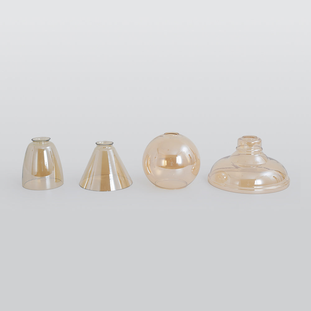 June Industrial Pendant Lamp — Clear, Amber & Smoke Grey Glass Shade