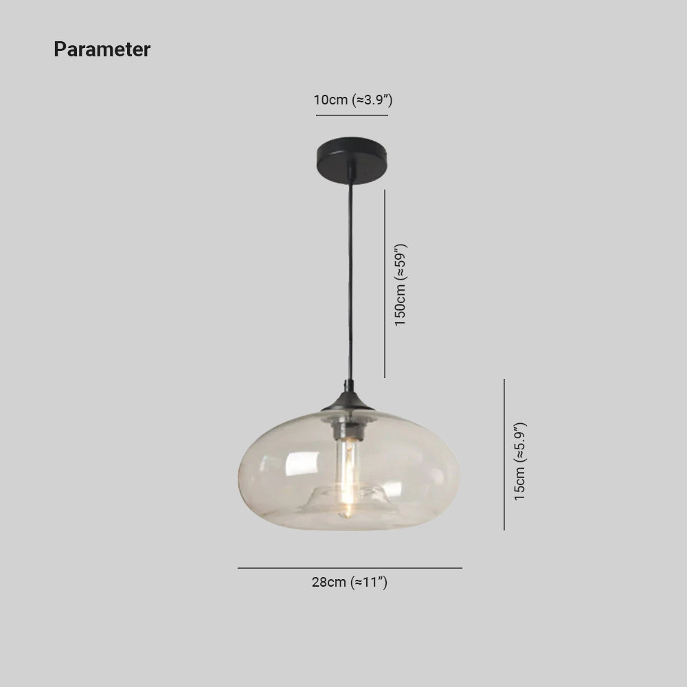 Lampada a sospensione in vetro Valentina — forma moderna a filone di pane, 6 colori