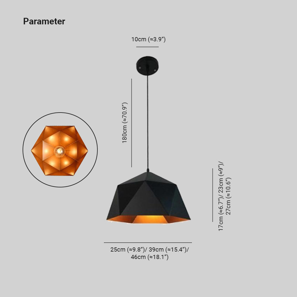 Morandi Aria-pendellampa med 9 färger och triangulärt kupolmönster