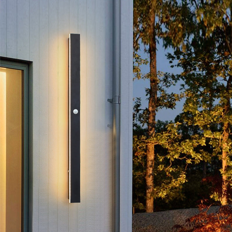 Moderní designové nástěnné LED lampy z černého kovu na zahradu a do chodby