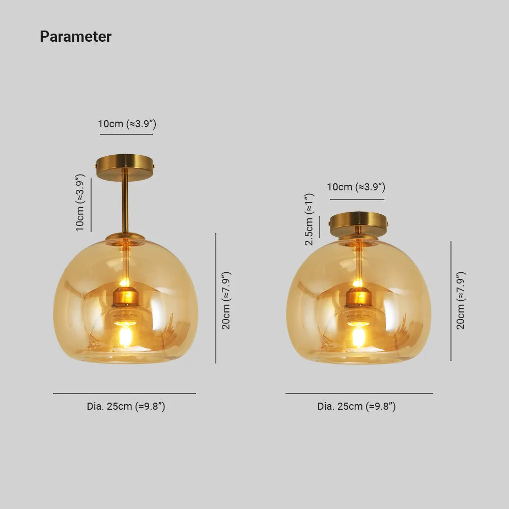 Rhea Glass Pendant Light — Semi-Flush Mount Ceiling Fixture