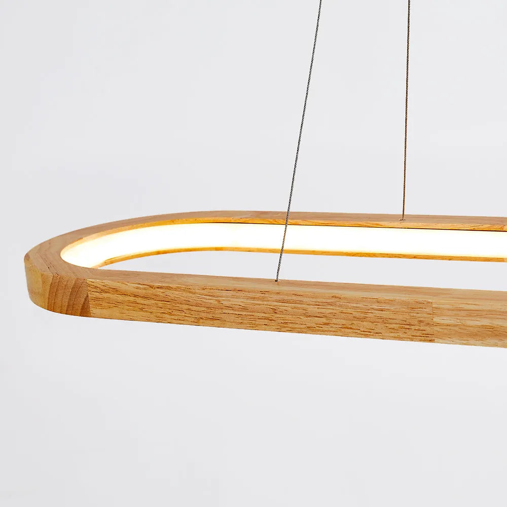 Suspension contemporaine ovale en bois Veon