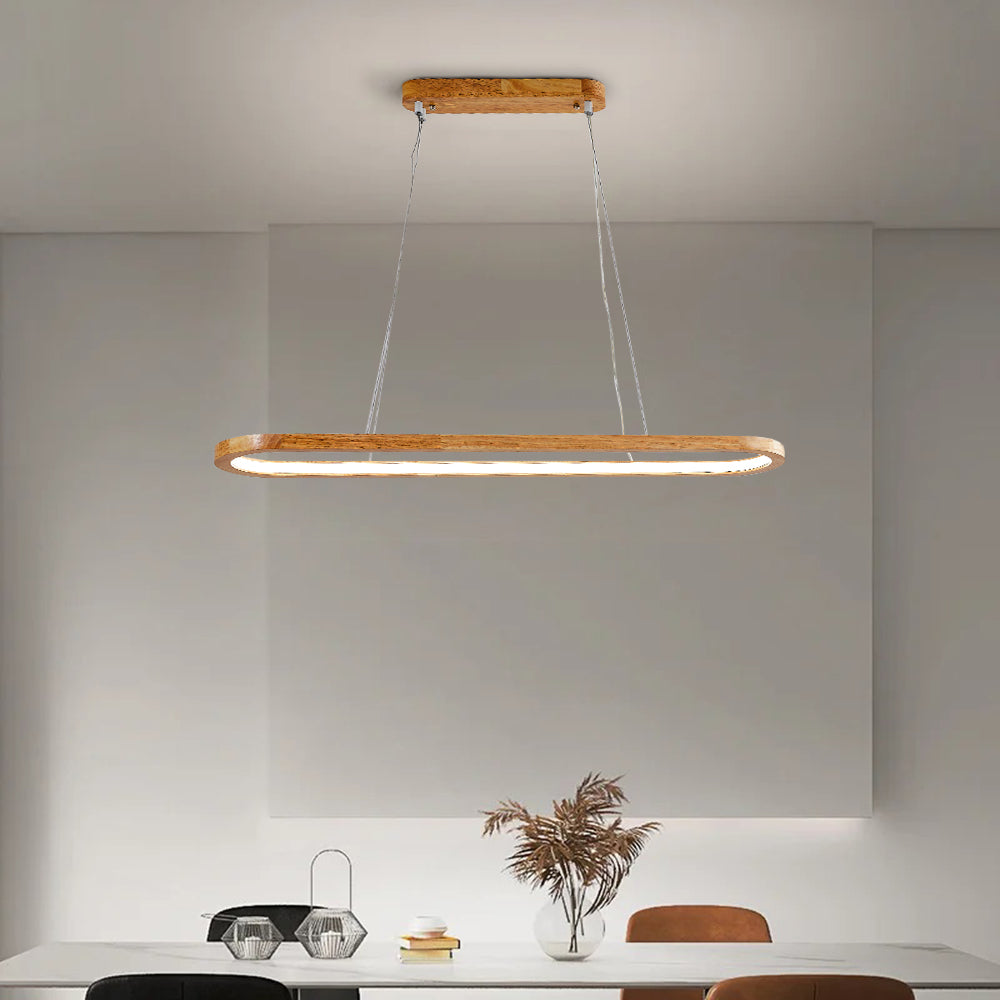 Suspension contemporaine ovale en bois Veon