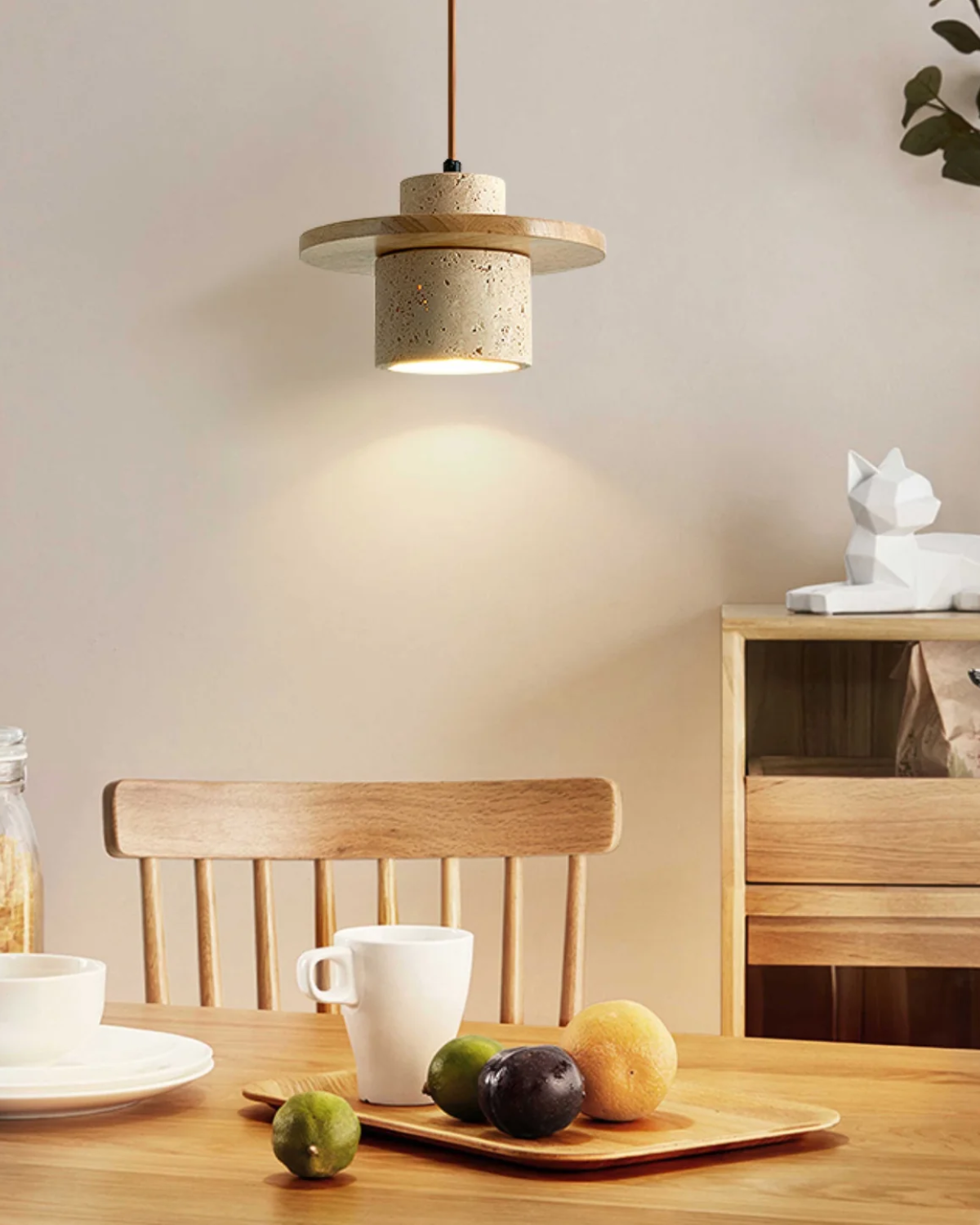 Coren | Privjesna svjetiljka od kamena travertina s rustikalnim sjajem | Orntli