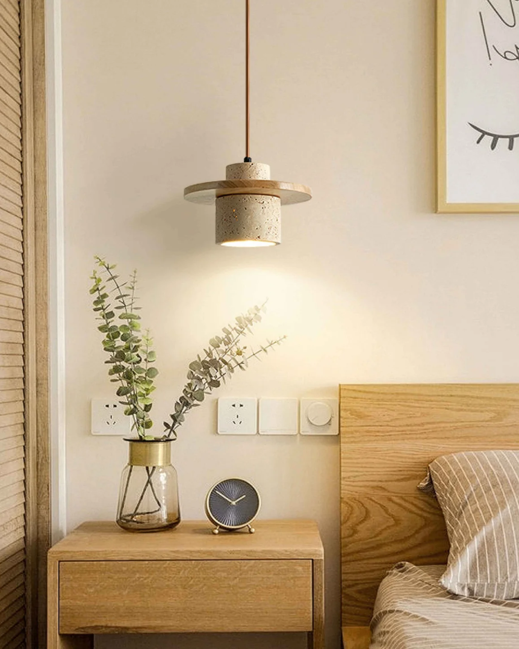 Coren | Privjesna svjetiljka od kamena travertina s rustikalnim sjajem | Orntli