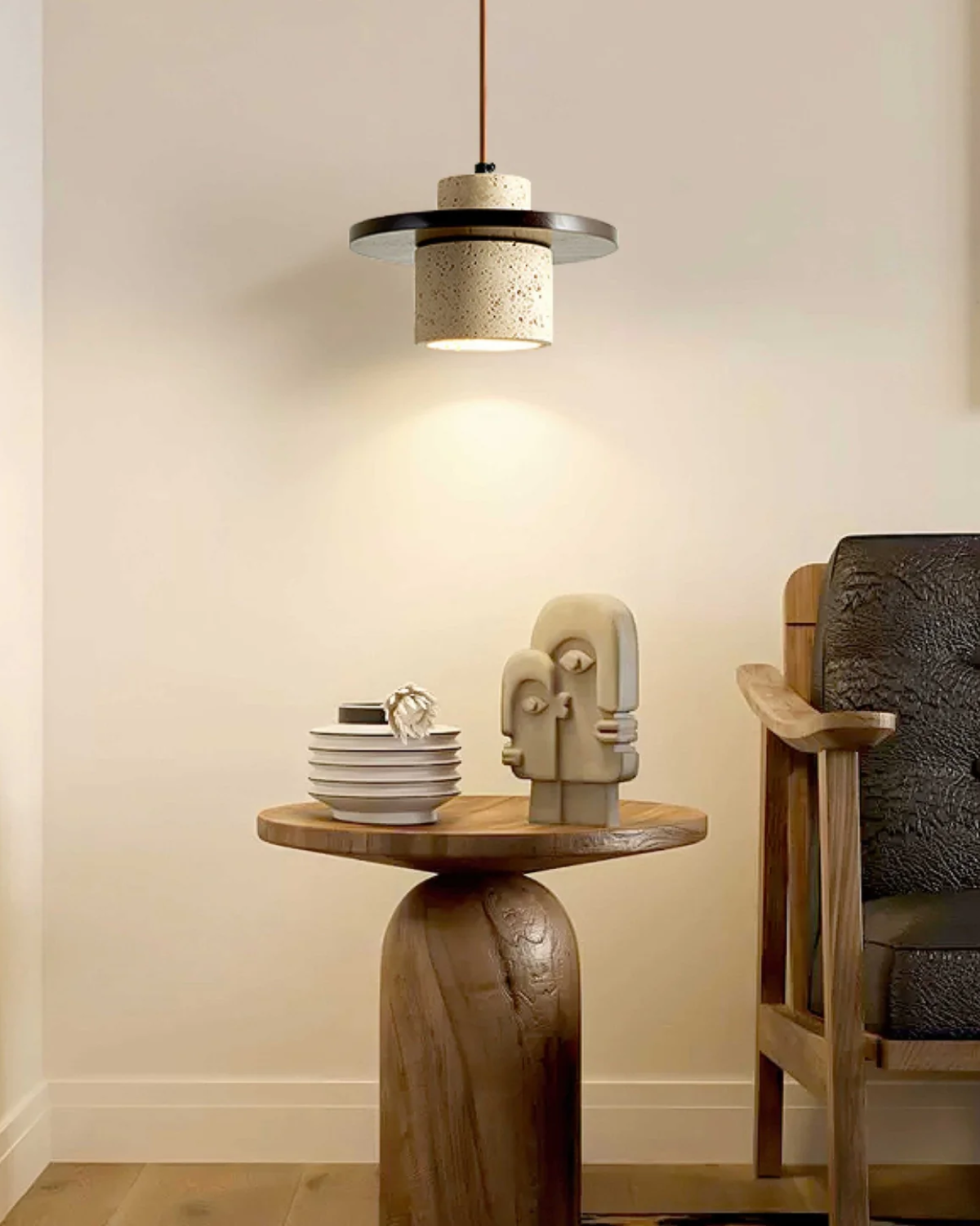 Coren | Privjesna svjetiljka od kamena travertina s rustikalnim sjajem | Orntli