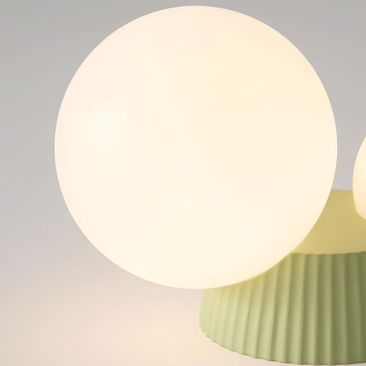 Asymmetrical Ceiling Lamp — Sculptural Design, Dual Frosted Glass Globes