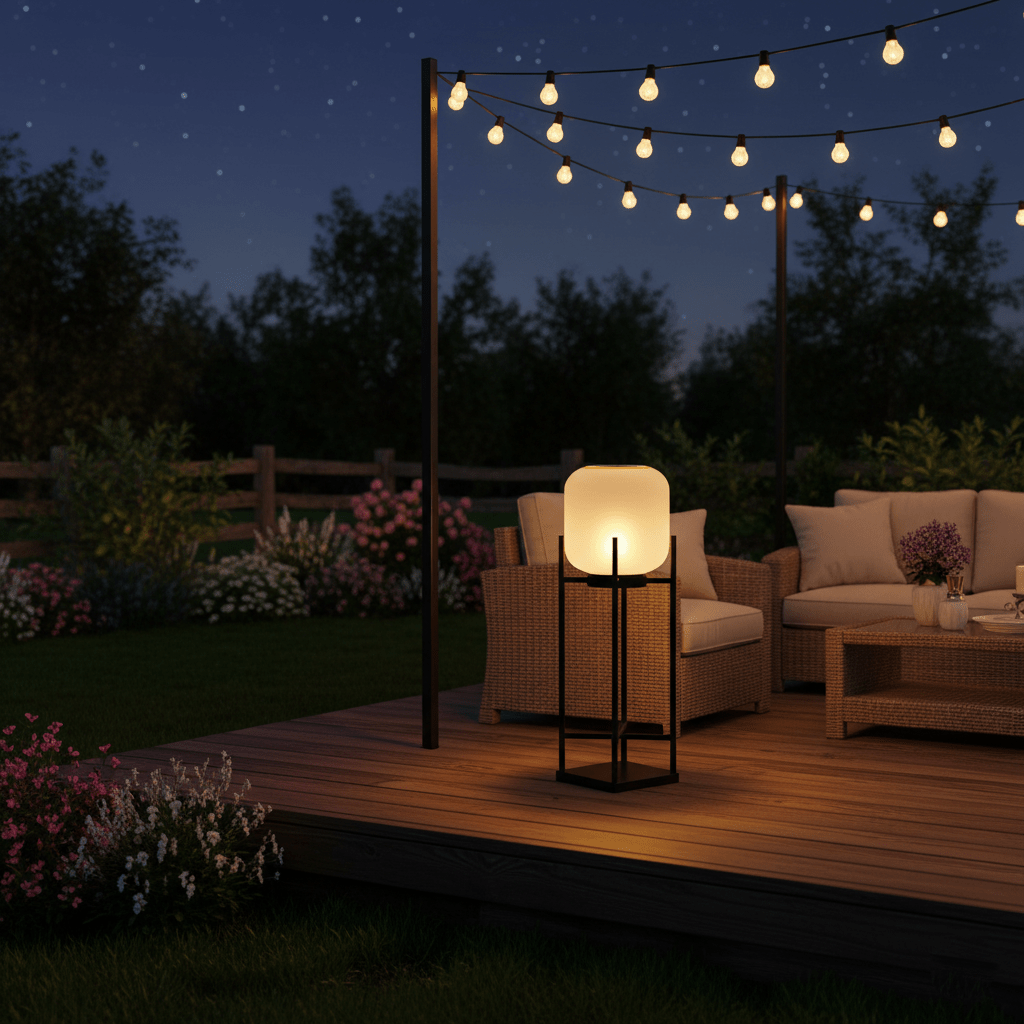 Outdoor Weatherproof Solar Floor Lantern