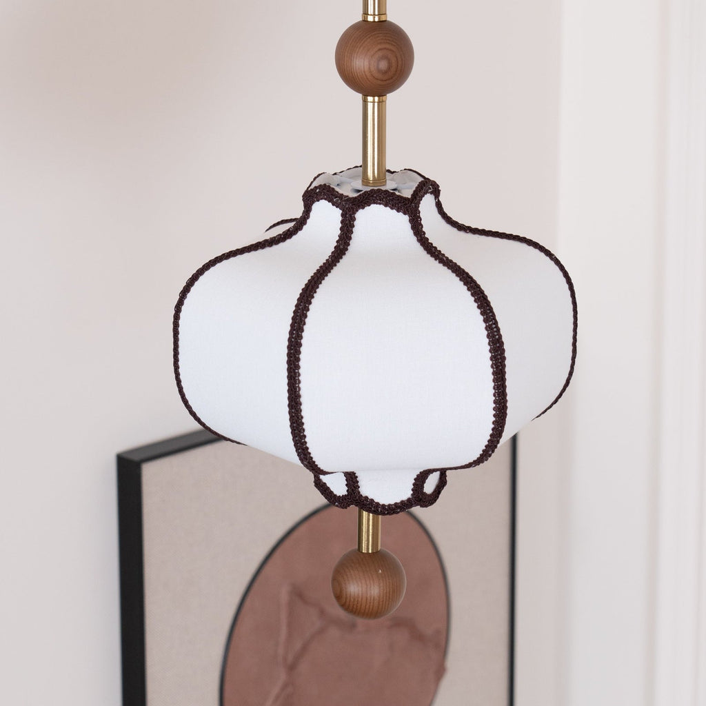 Aura Gold Lantern Fabric Pendant Light