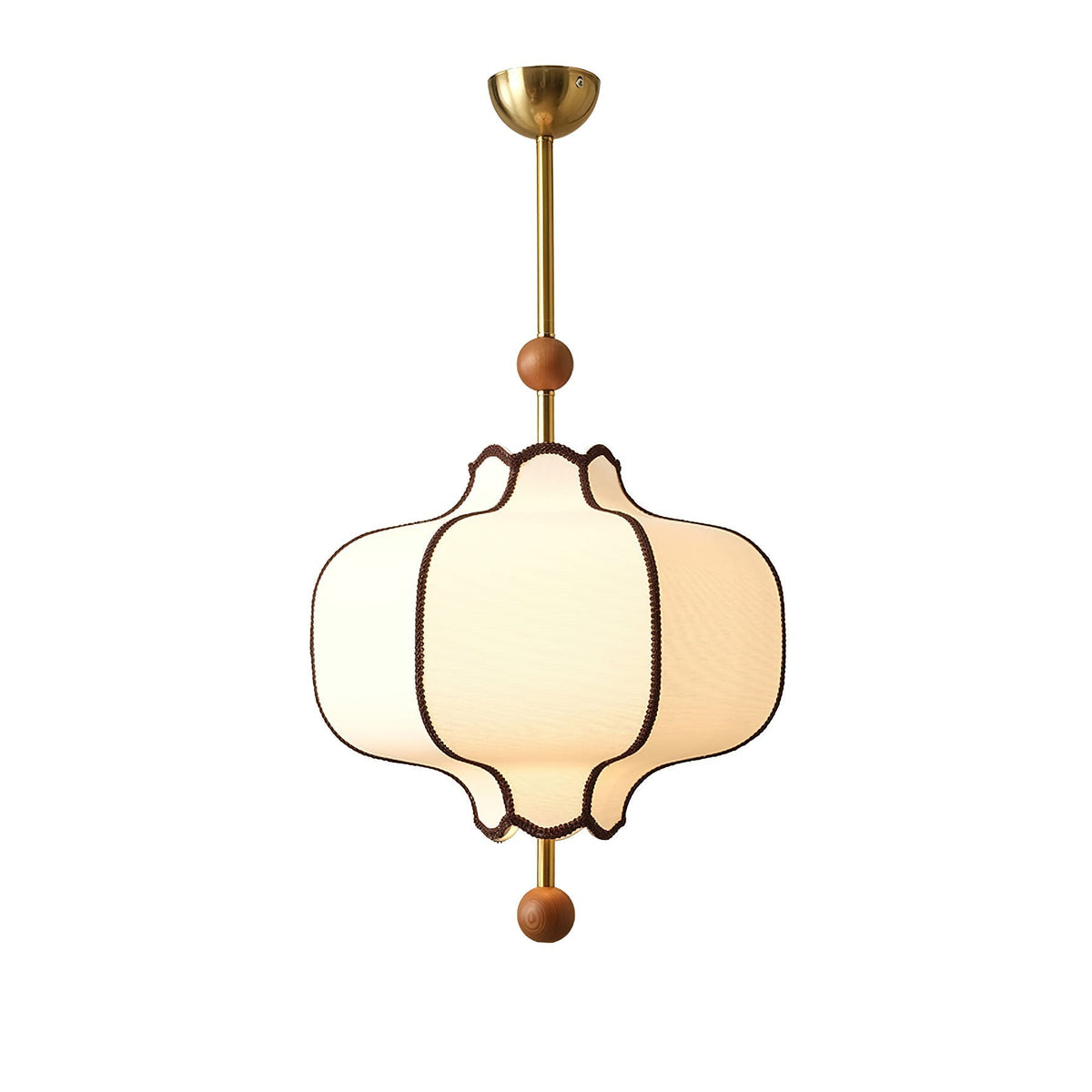 Aura Gold Lantern Fabric Pendant Light